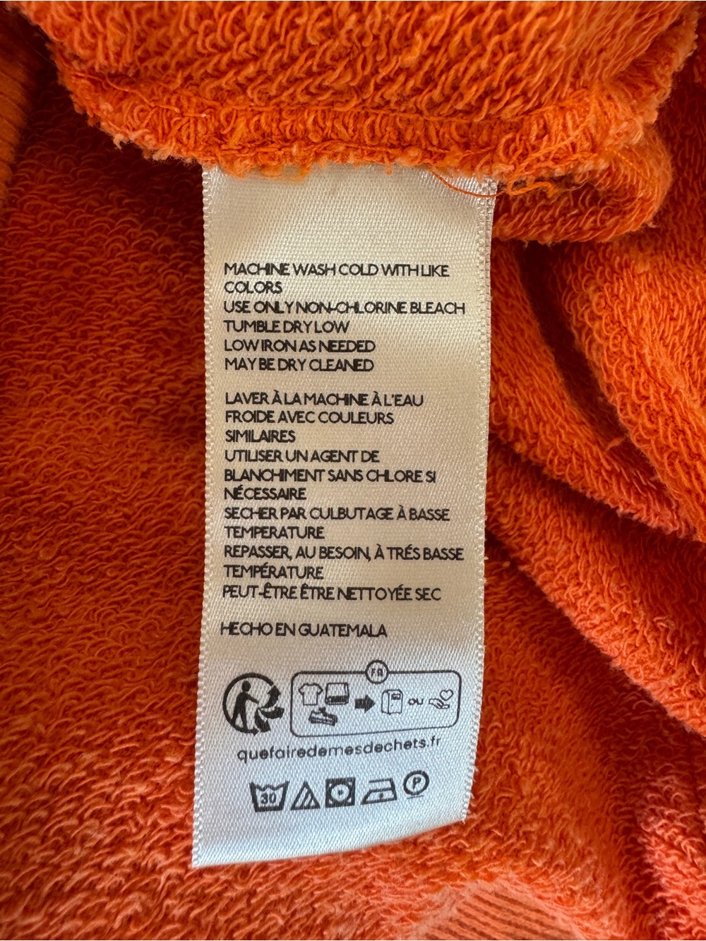 We The Free Orange Oversized Sweatshirt Womens XS Exposed Seam Pullover - Picture 13 of 16